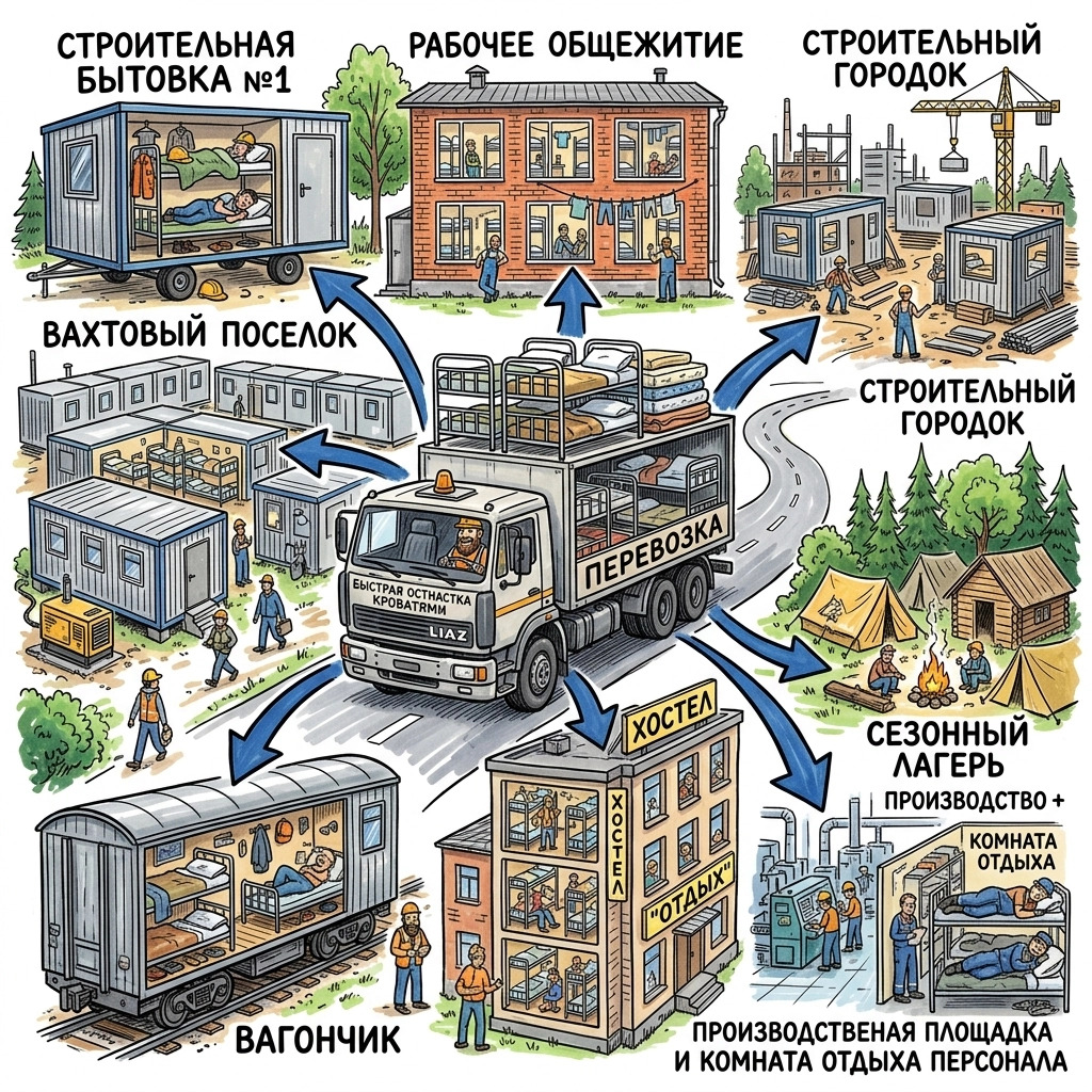 применение металлических кроватей